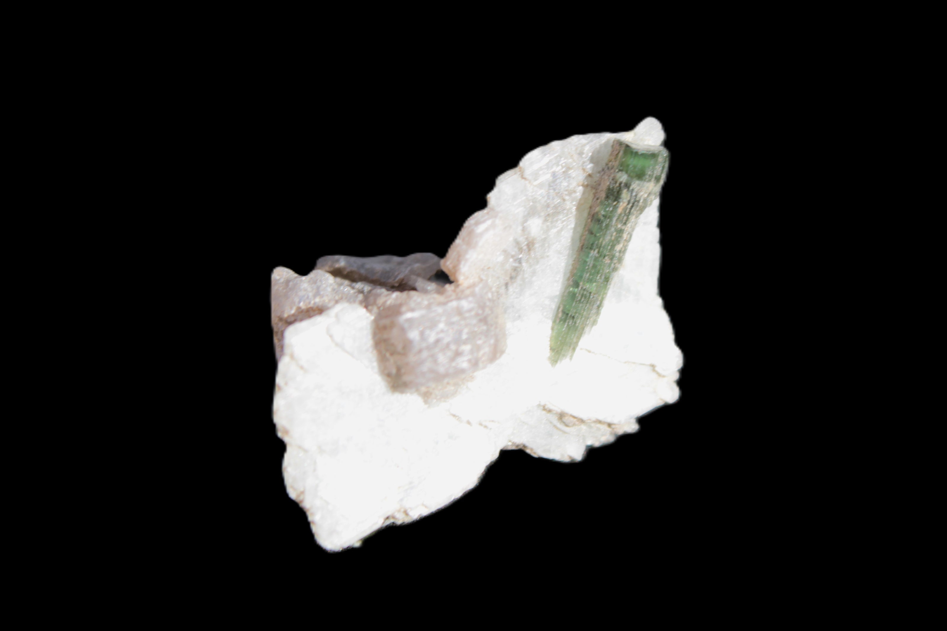 Green Tourmaline crystal on winged Muscovite with Lepidolite cluster 32mm 28.2ct 5.6g Rocks and Things