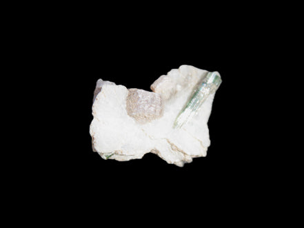 Green Tourmaline crystal on winged Muscovite with Lepidolite cluster 32mm 28.2ct 5.6g Rocks and Things