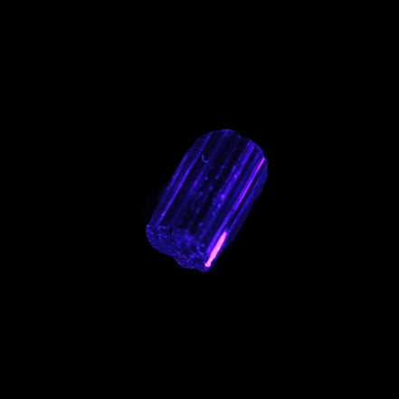Dark Black Green Tourmaline 12mm 8ct 1.6g in UV light - Rocks and Things Store