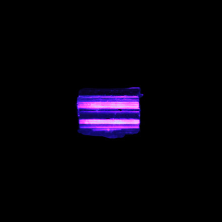 Dark Black Green Tourmaline 12mm 8ct 1.6g in UV light - Rocks and Things Store