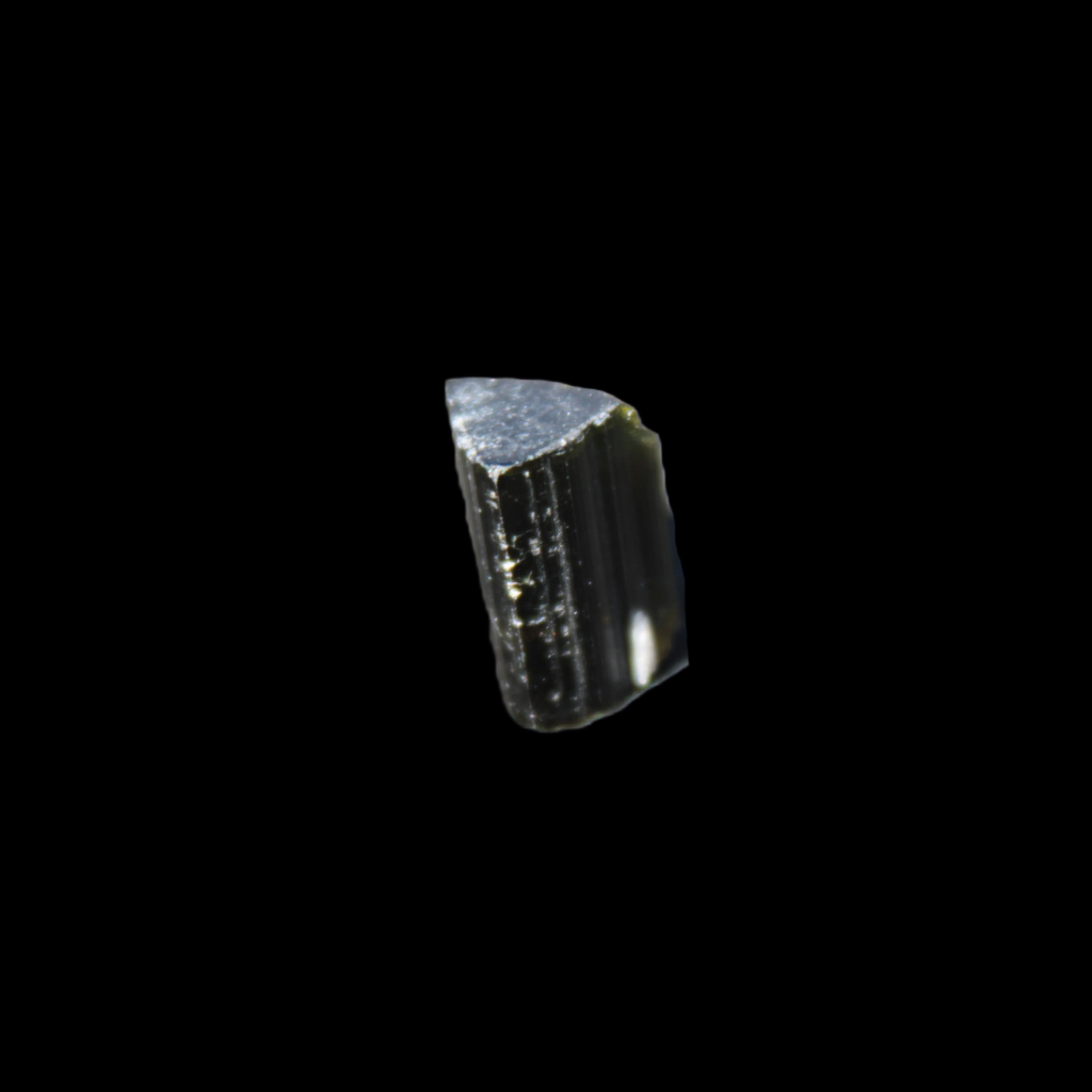 Dark Black Green Tourmaline 12mm 8ct 1.6g in sunlight - Rocks and Things Store