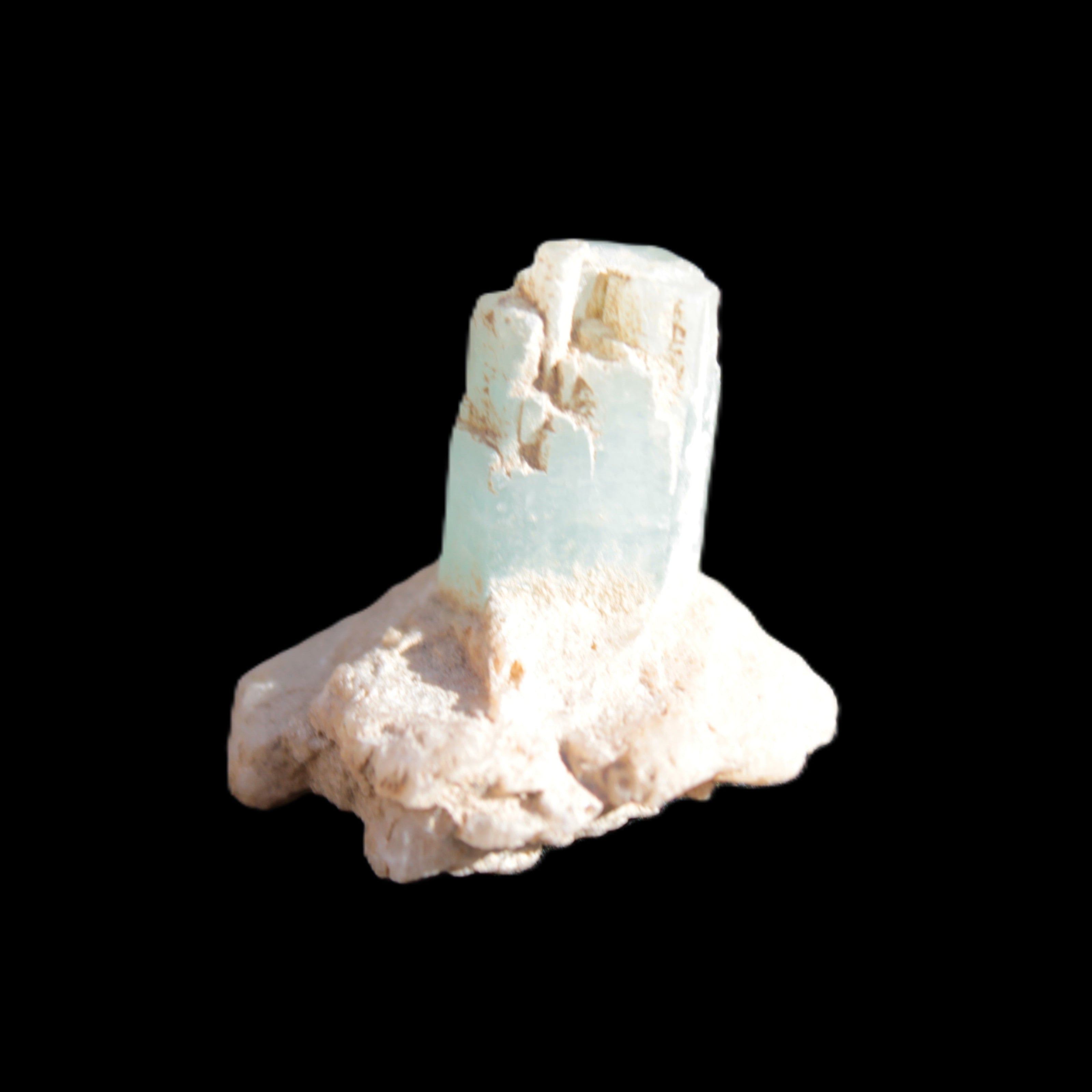 Blue Aquamarine crystals on Mica matrix 24ct 4.8g in sunshine - Rocks and Things Store