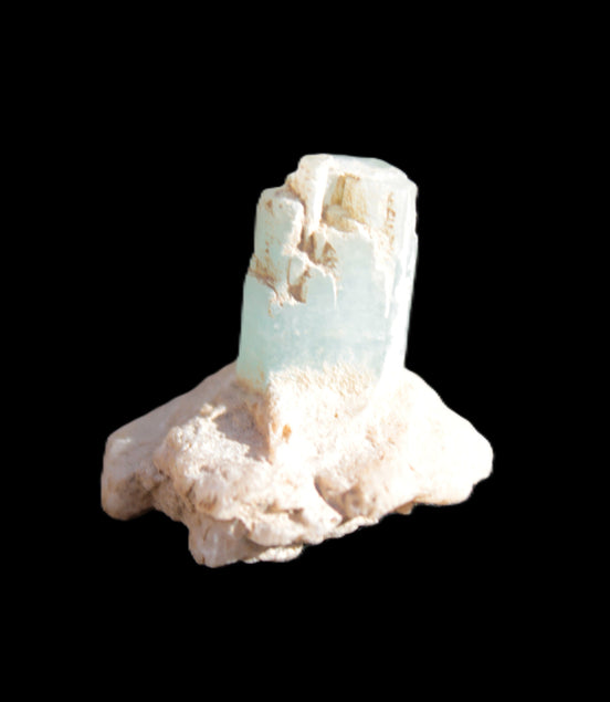 Blue Aquamarine crystals on Mica matrix 24ct 4.8g in sunshine - Rocks and Things Store