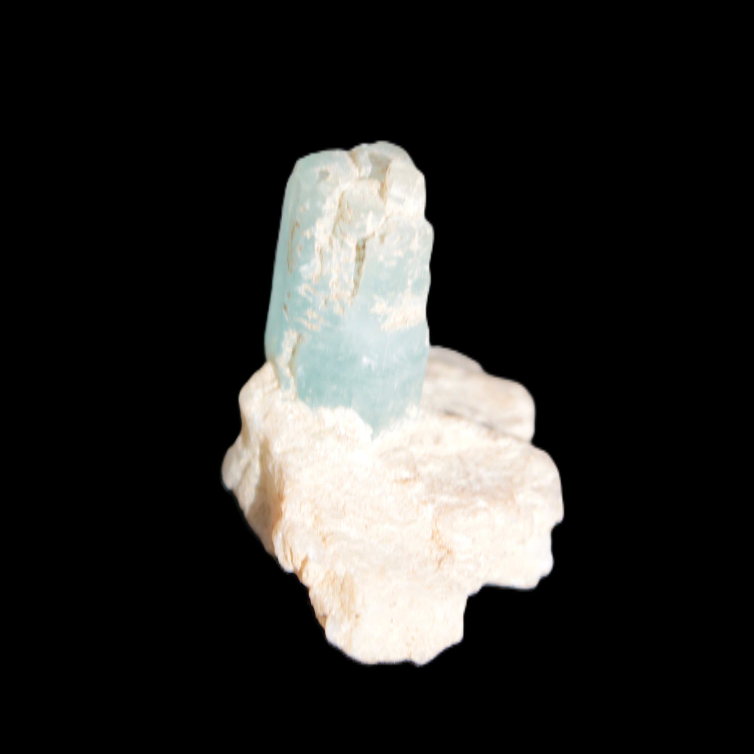 Blue Aquamarine crystals on Mica matrix 24ct 4.8g in sunshine - Rocks and Things Store