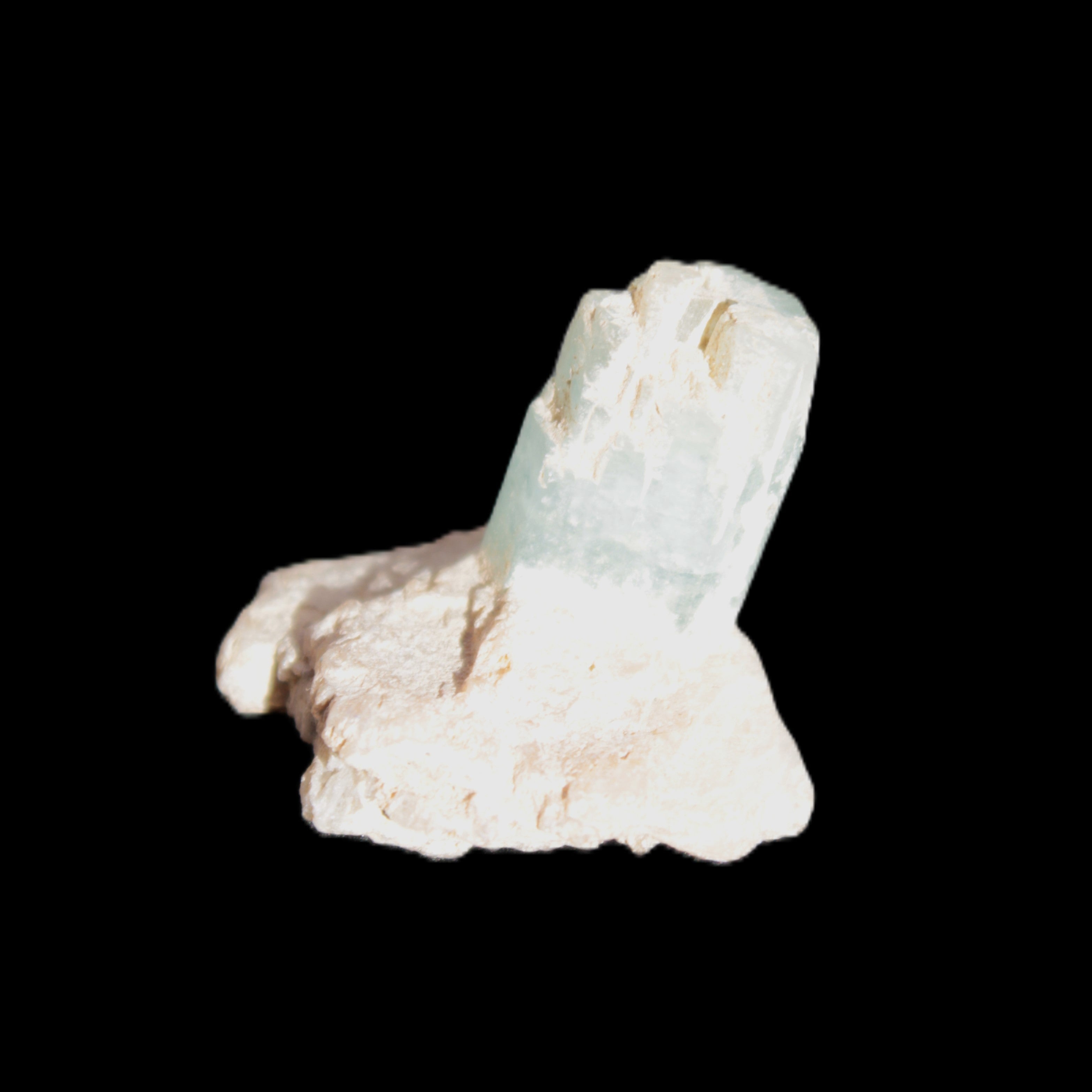 Blue Aquamarine crystals on Mica matrix 24ct 4.8g in sunshine - Rocks and Things Store