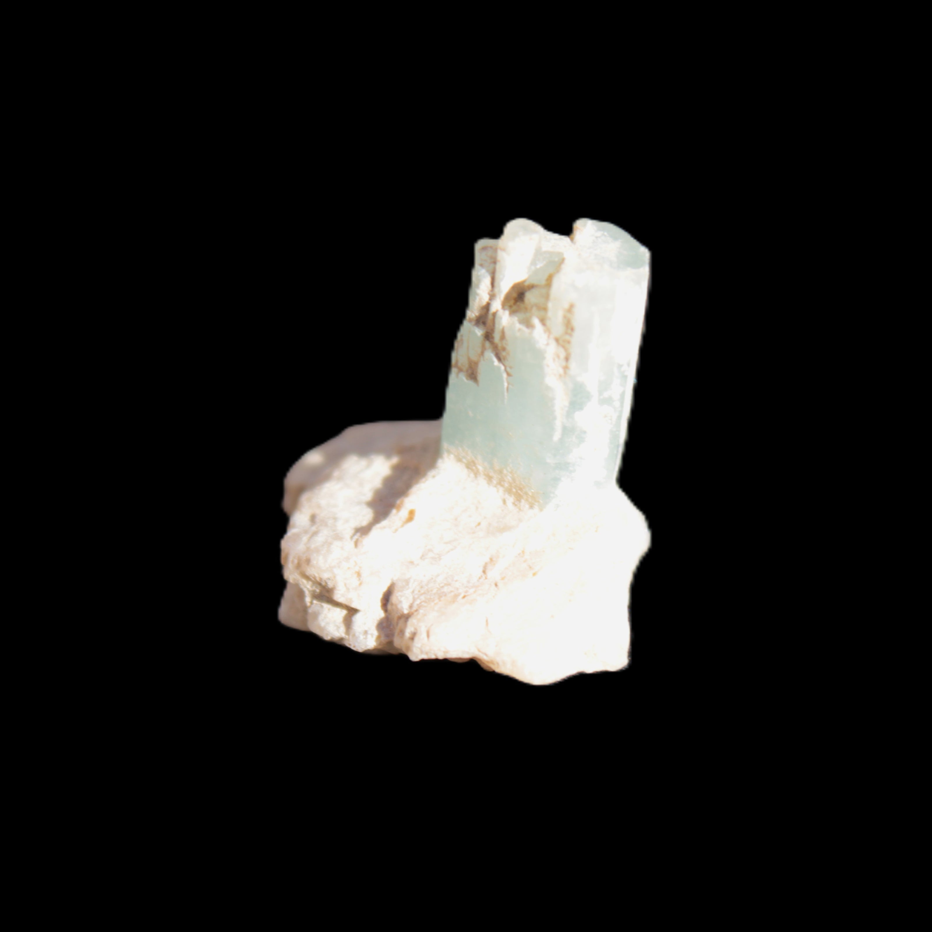 Blue Aquamarine crystals on Mica matrix 24ct 4.8g in sunshine - Rocks and Things Store