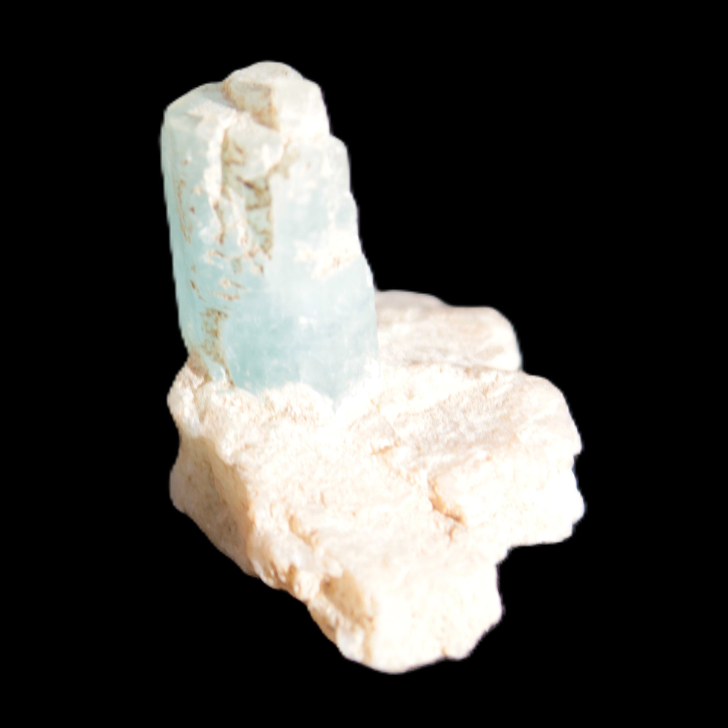 Blue Aquamarine crystals on Mica matrix 24ct 4.8g in sunshine - Rocks and Things Store
