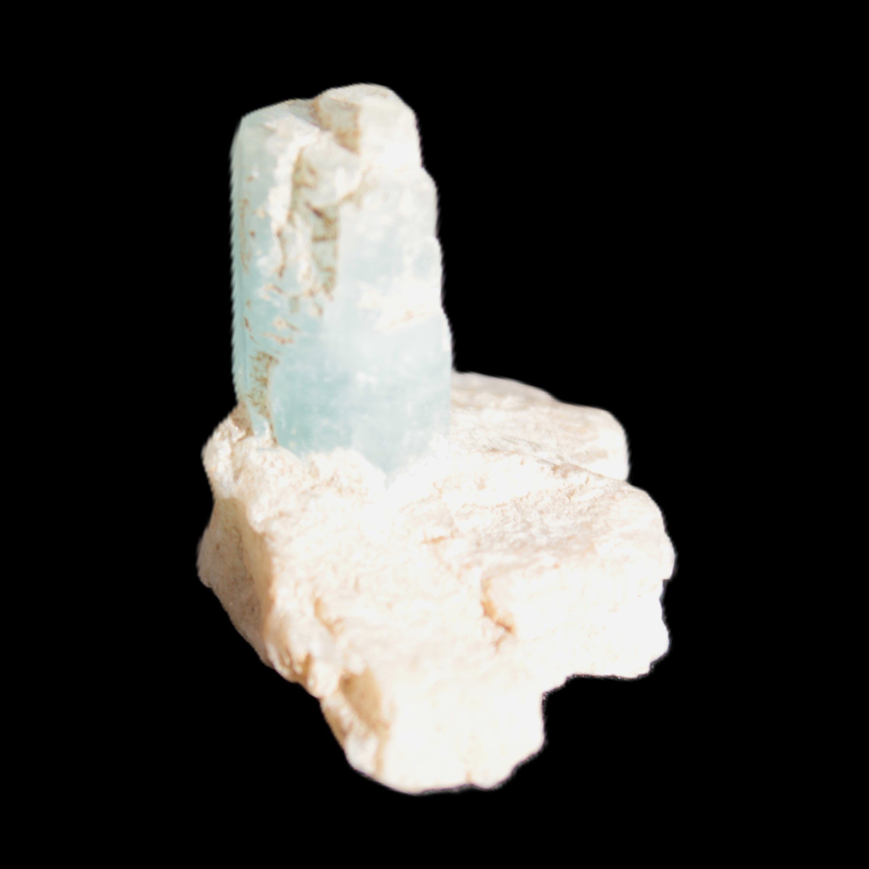 Blue Aquamarine crystals on Mica matrix 24ct 4.8g in sunlight  - Rocks and Things Store