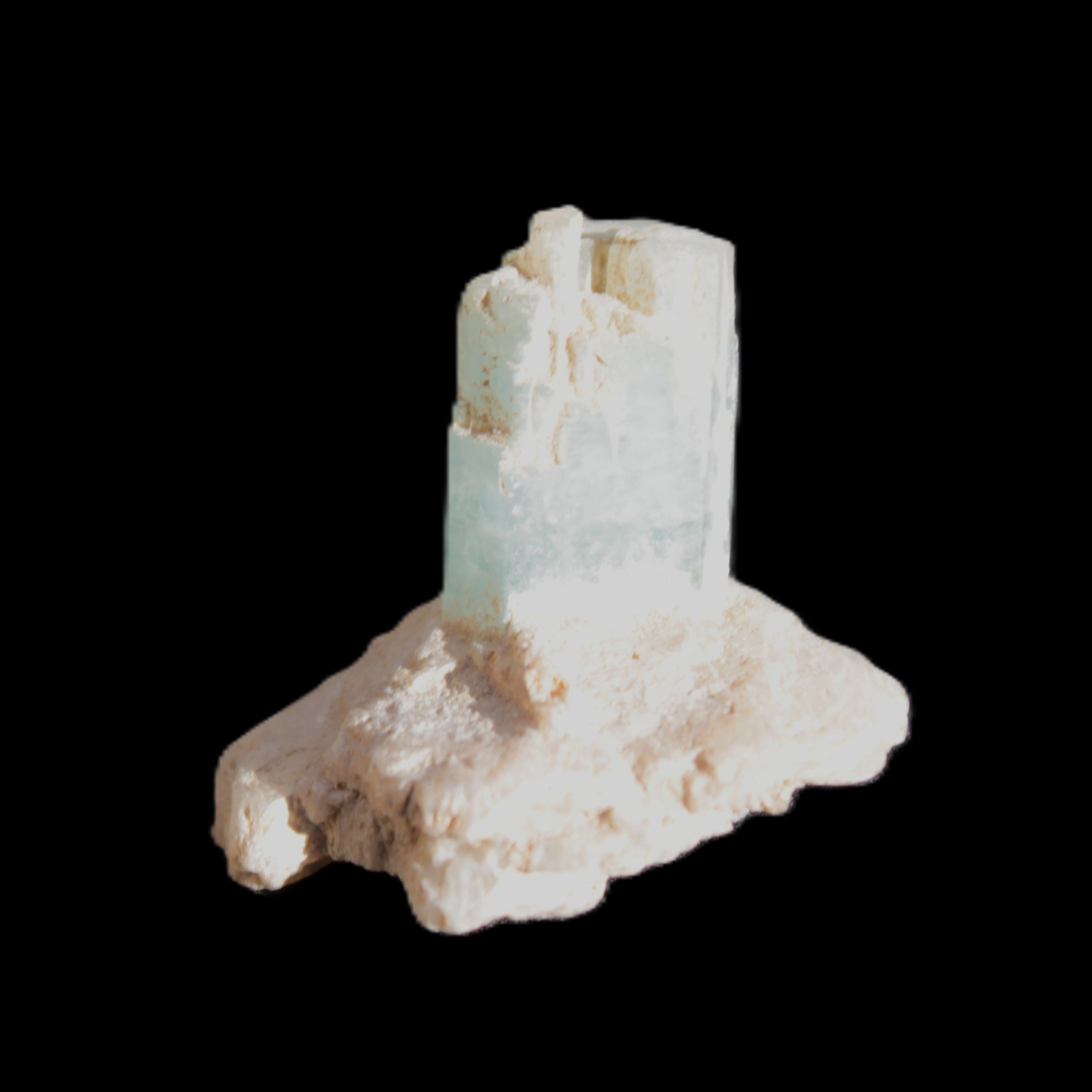 Blue Aquamarine crystals on Mica matrix 24ct 4.8g in sunlight  - Rocks and Things Store