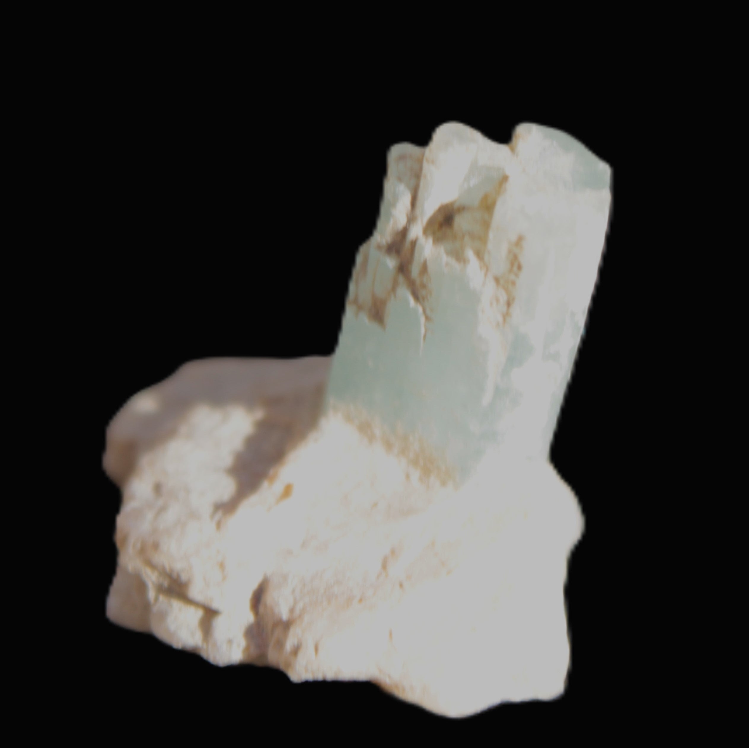 Blue Aquamarine crystals on Mica matrix 24ct 4.8g in sunlight  - Rocks and Things Store