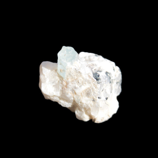 Blue Aquamarine crystal (6mm) on matrix 25mm 50ct 10g in sunshine - Rocks and Things Store