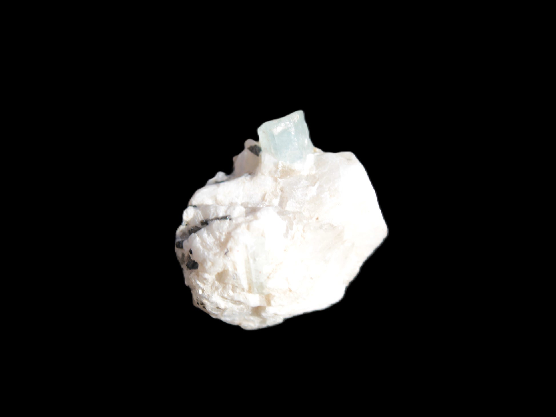 Blue Aquamarine crystal (6mm) on matrix 25mm 50ct 10g Rocks and Things