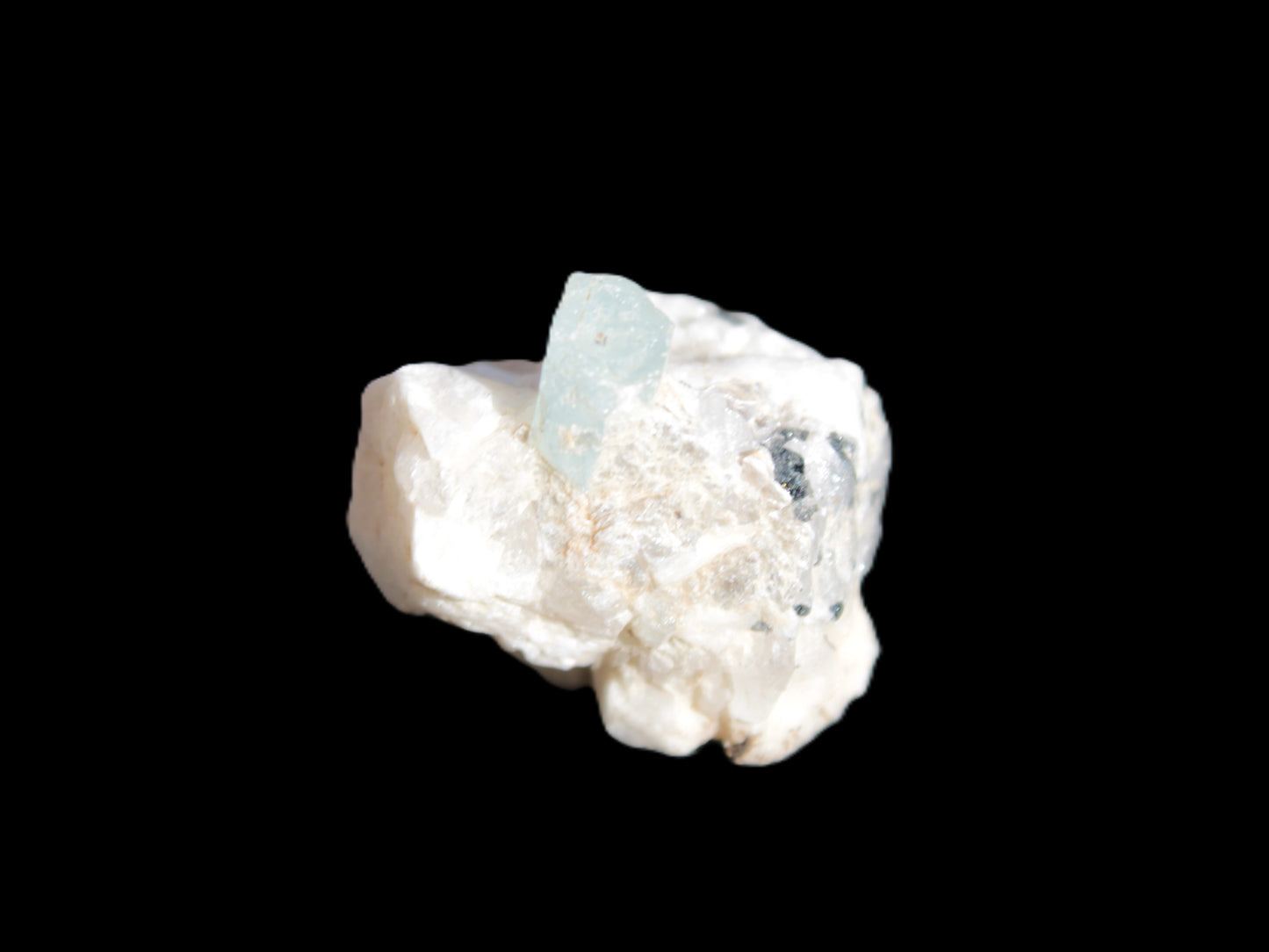 Blue Aquamarine crystal (6mm) on matrix 25mm 50ct 10g Rocks and Things