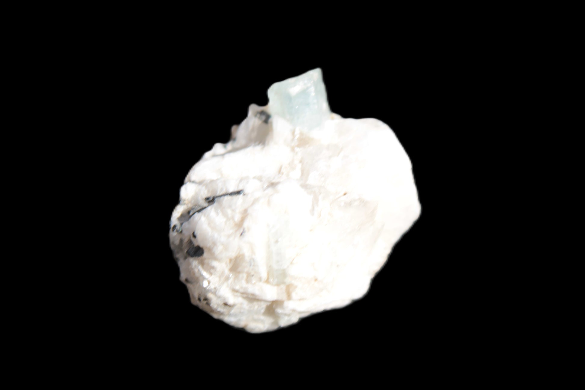 Blue Aquamarine crystal (6mm) on matrix 25mm 50ct 10g Rocks and Things