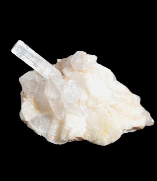 Thin Clear Aquamarine with tiny Lemurian Quartz crystals on matrix 32.6ct 6.5g Rocks and Things