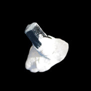 Dark Black Green Tourmaline 10mm on Clear Quartz with matrix dusting 24.6ct 4.9g in bright sunshine - Rocks and Things Store