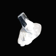 Dark Black Green Tourmaline 10mm on Clear Quartz with matrix dusting 24.6ct 4.9g in bright sunshine - Rocks and Things Store