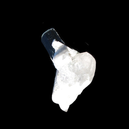 Dark Black Green Tourmaline 10mm on Clear Quartz with matrix dusting 24.6ct 4.9g in bright sunshine - Rocks and Things Store