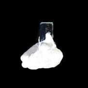 Dark Black Green Tourmaline 10mm on Clear Quartz with matrix dusting 24.6ct 4.9g in bright sunshine - Rocks and Things Store