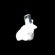 Dark Black Green Tourmaline 10mm on Clear Quartz with matrix dusting 24.6ct 4.9g in bright sunshine - Rocks and Things Store