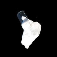 Dark Black Green Tourmaline 10mm on Clear Quartz with matrix dusting 24.6ct 4.9g in bright sunshine - Rocks and Things Store