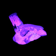 Dark Black Green Tourmaline 10mm on Clear Quartz with matrix dusting 24.6ct 4.9g in UV light - Rocks and Things Store