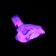 Dark Black Green Tourmaline 10mm on Clear Quartz with matrix dusting 24.6ct 4.9g in UV light - Rocks and Things Store