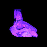 Dark Black Green Tourmaline 10mm on Clear Quartz with matrix dusting 24.6ct 4.9g in UV light - Rocks and Things Store