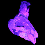 Dark Black Green Tourmaline 10mm on Clear Quartz with matrix dusting 24.6ct 4.9g in UV light - Rocks and Things Store