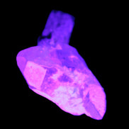 Dark Black Green Tourmaline 10mm on Clear Quartz with matrix dusting 24.6ct 4.9g in UV light - Rocks and Things Store