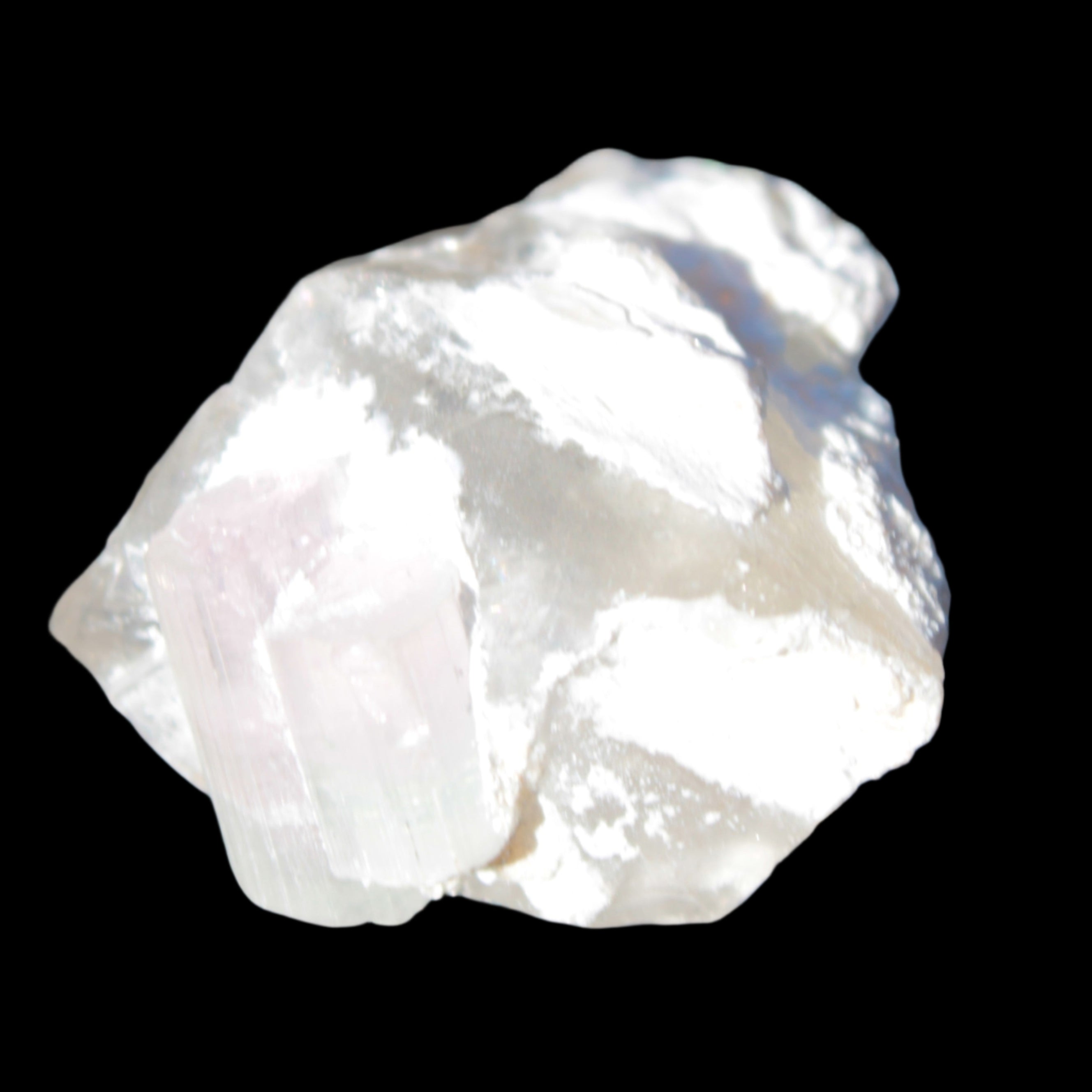 Pink with faint Green Watermelon Tourmaline 11mm on Clear Quartz 48ct 9.6g - Rocks and Things Store