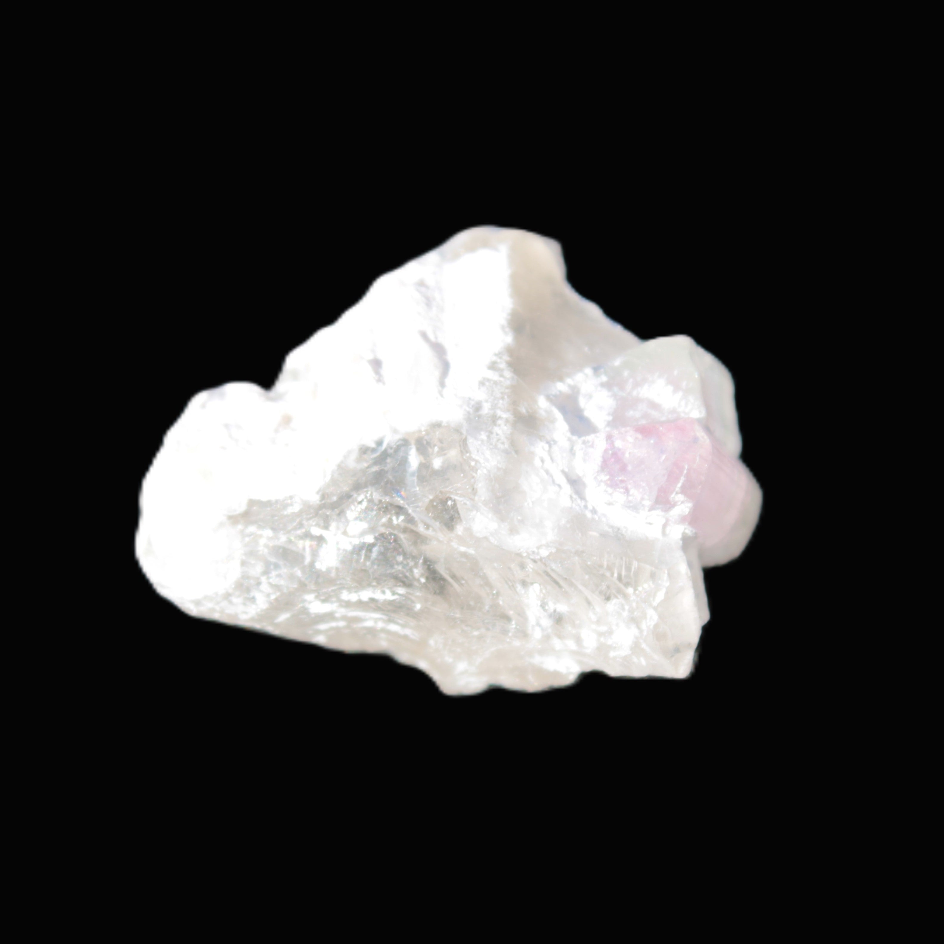Pink with faint Green Watermelon Tourmaline 11mm on Clear Quartz 48ct 9.6g - Rocks and Things Store