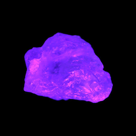 Pink with faint Green Watermelon Tourmaline 11mm on Clear Quartz 48ct 9.6g in UV light - Rocks and Things  Store