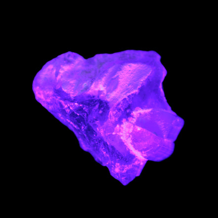 Pink with faint Green Watermelon Tourmaline 11mm on Clear Quartz 48ct 9.6g in UV light - Rocks and Things  Store