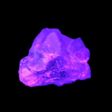 Pink with faint Green Watermelon Tourmaline 11mm on Clear Quartz 48ct 9.6g in UV light - Rocks and Things  Store