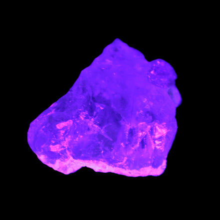 Pink with faint Green Watermelon Tourmaline 11mm on Clear Quartz 48ct 9.6g in UV light - Rocks and Things  Store