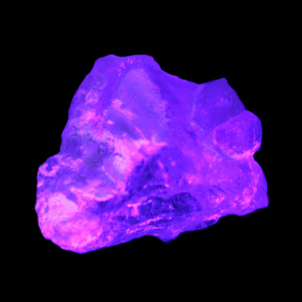 Pink with faint Green Watermelon Tourmaline 11mm on Clear Quartz 48ct 9.6g in UV light - Rocks and Things  Store