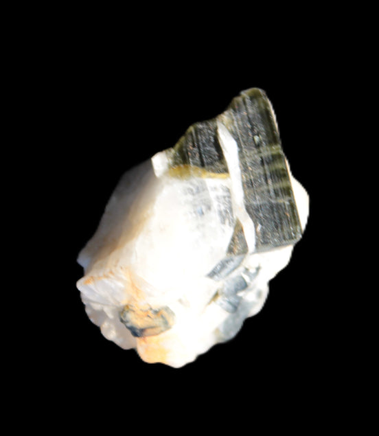 Dark Black Elbaite cluster in Clear Calcite matrix 25mm 50ct 10g Rocks and Things