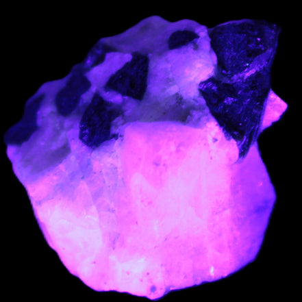 Dark Black Elbaite cluster in Clear Calcite matrix 25mm 50ct 10g Rocks and Things