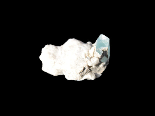 Blue Aquamarine crystal on Mica and Feldspar matrix 42.6ct 8.5g Rocks and Things