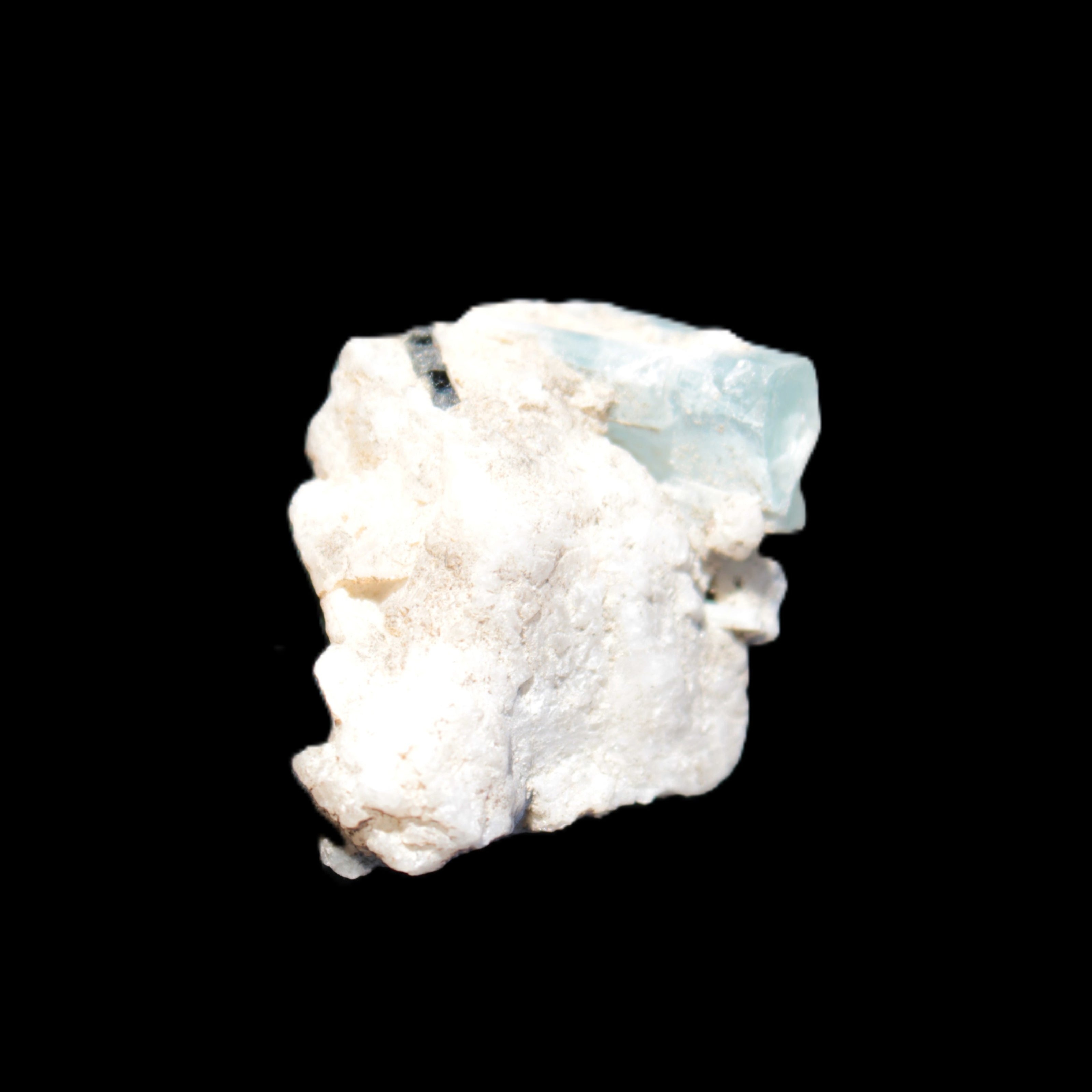 Blue Aquamarine crystal on Mica and Feldspar matrix 42.6ct 8.5g Rocks and Things