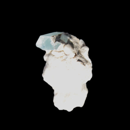 Blue Aquamarine crystal on Mica and Feldspar matrix 42.6ct 8.5g Rocks and Things