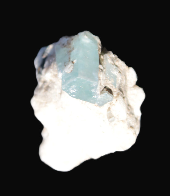 Blue Aquamarine crystal on Mica and Feldspar matrix 42.6ct 8.5g Rocks and Things