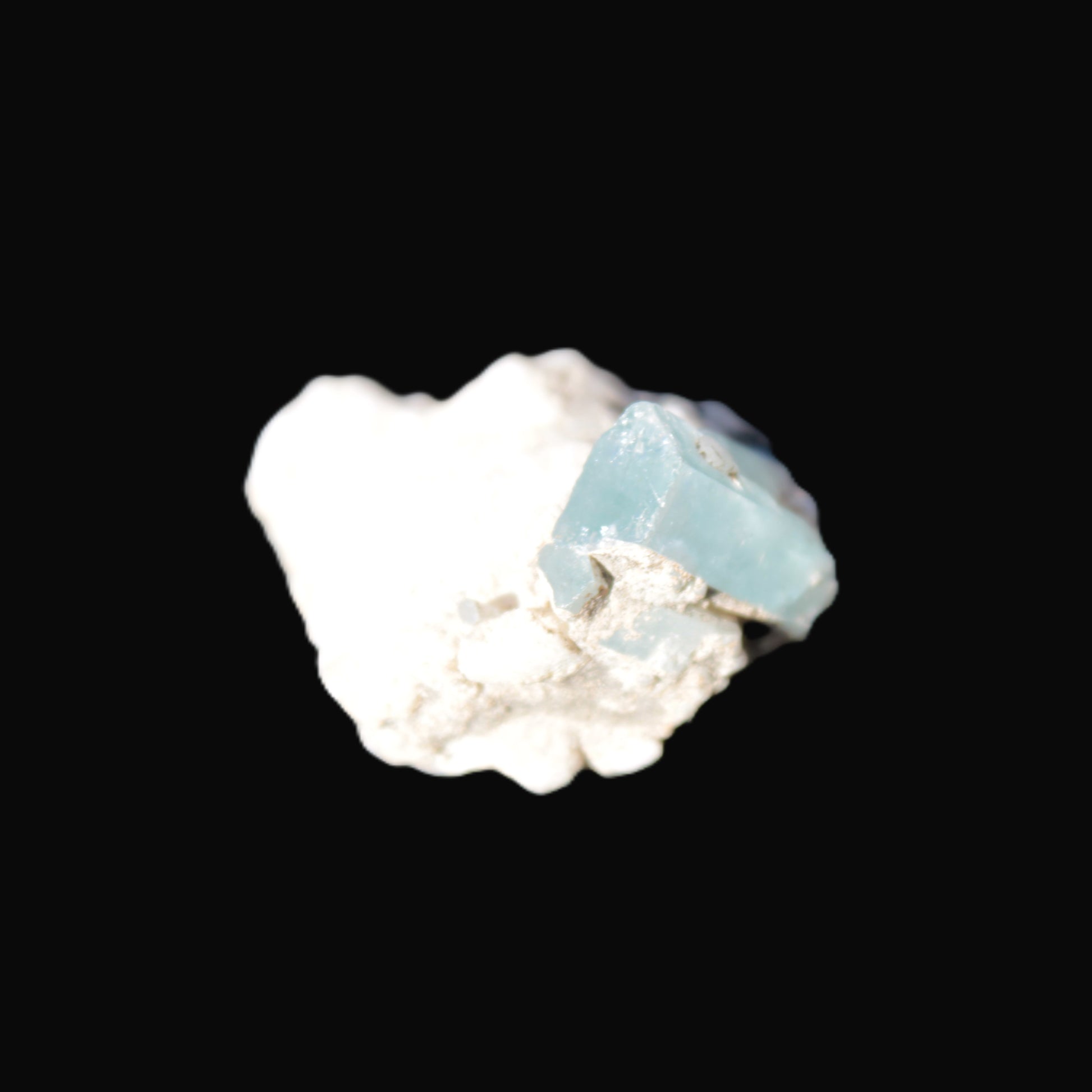 Blue Aquamarine crystal on Mica and Feldspar matrix 42.6ct 8.5g Rocks and Things