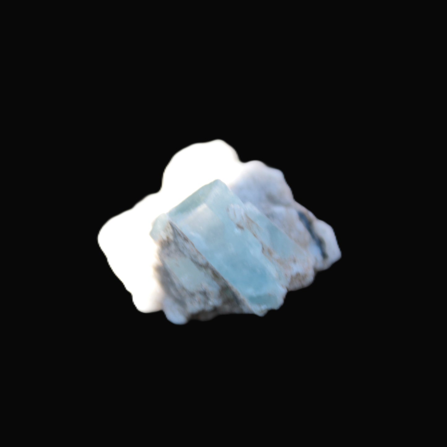 Blue Aquamarine crystal on Mica and Feldspar matrix 42.6ct 8.5g Rocks and Things