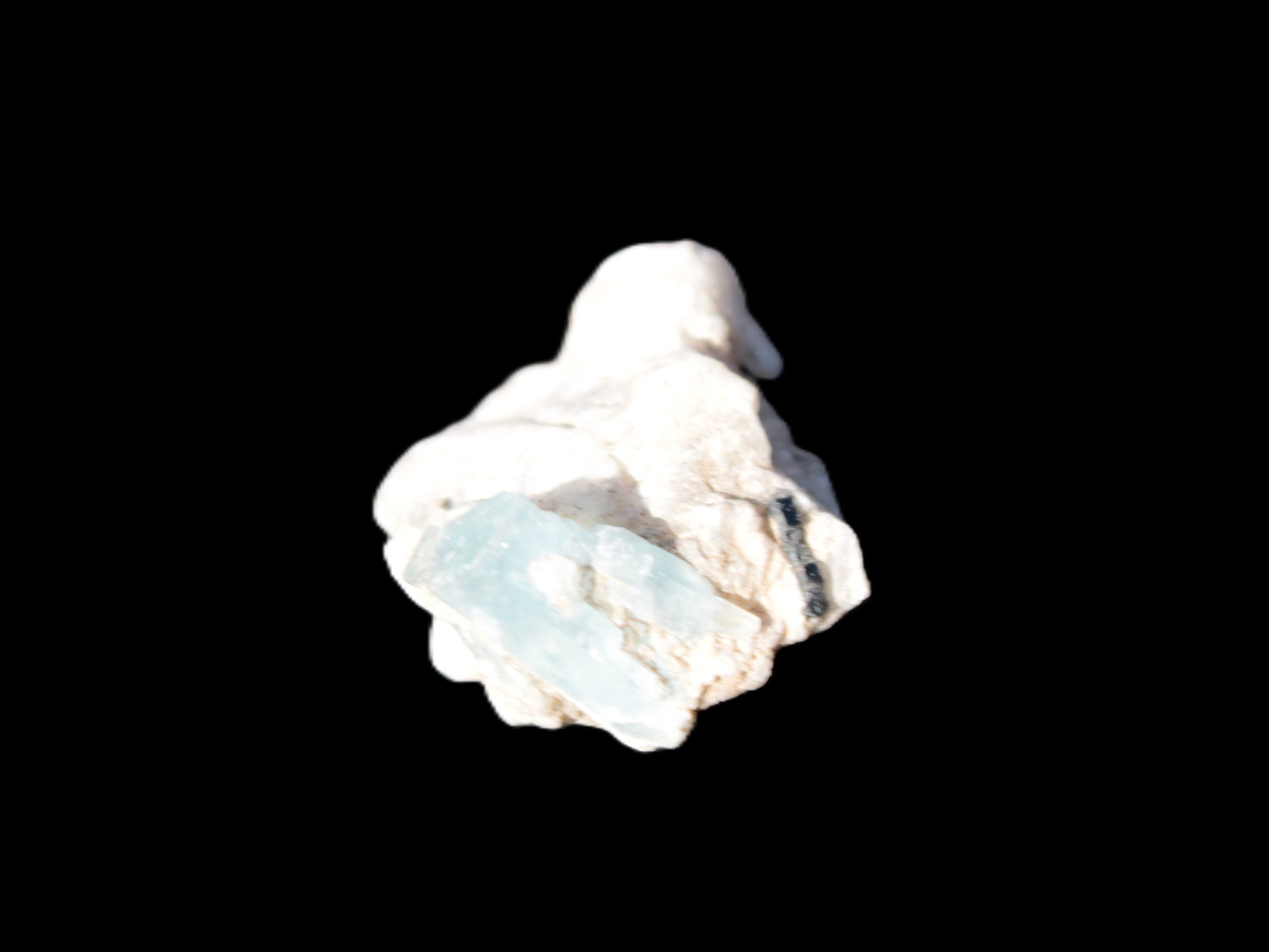 Blue Aquamarine crystal on Mica and Feldspar matrix 42.6ct 8.5g Rocks and Things