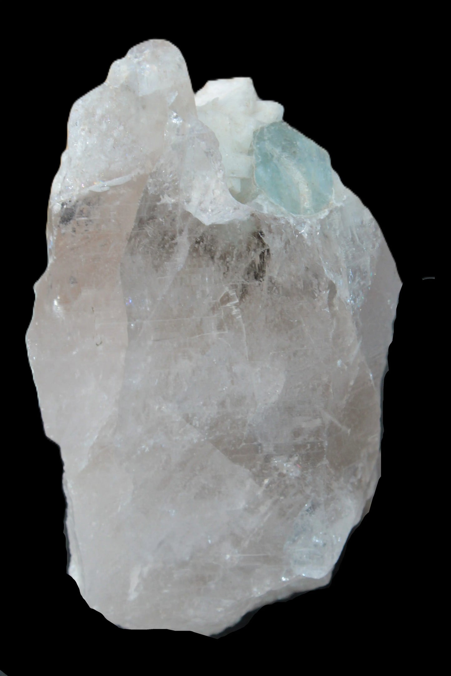 Lemurian etched elestial Smoky Quartz with Aquamarine & Feldspar 432.8ct 86.5g Rocks and Things Store