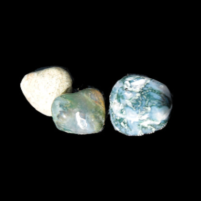 Moss Agate 3 crystals from Madagascar 6-9g Rocks and Things