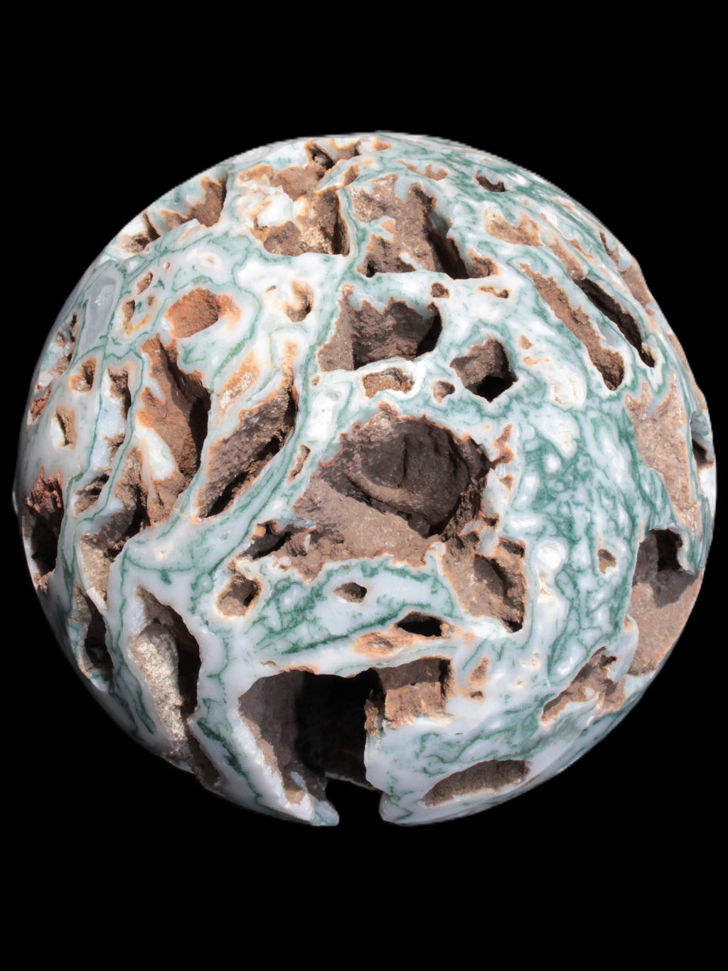 Moss Agate drusy geode sphere 1958g - Rocks and Things Store
