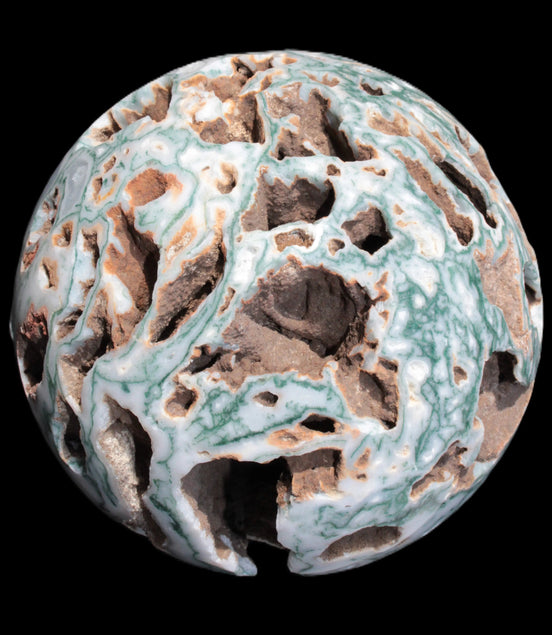 Moss Agate drusy geode sphere 1958g - Rocks and Things Store